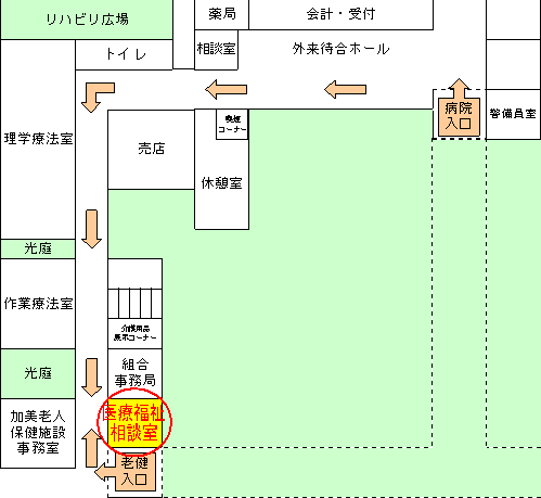 医療福祉相談室案内図画像